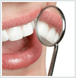 Image of teeth in mirror